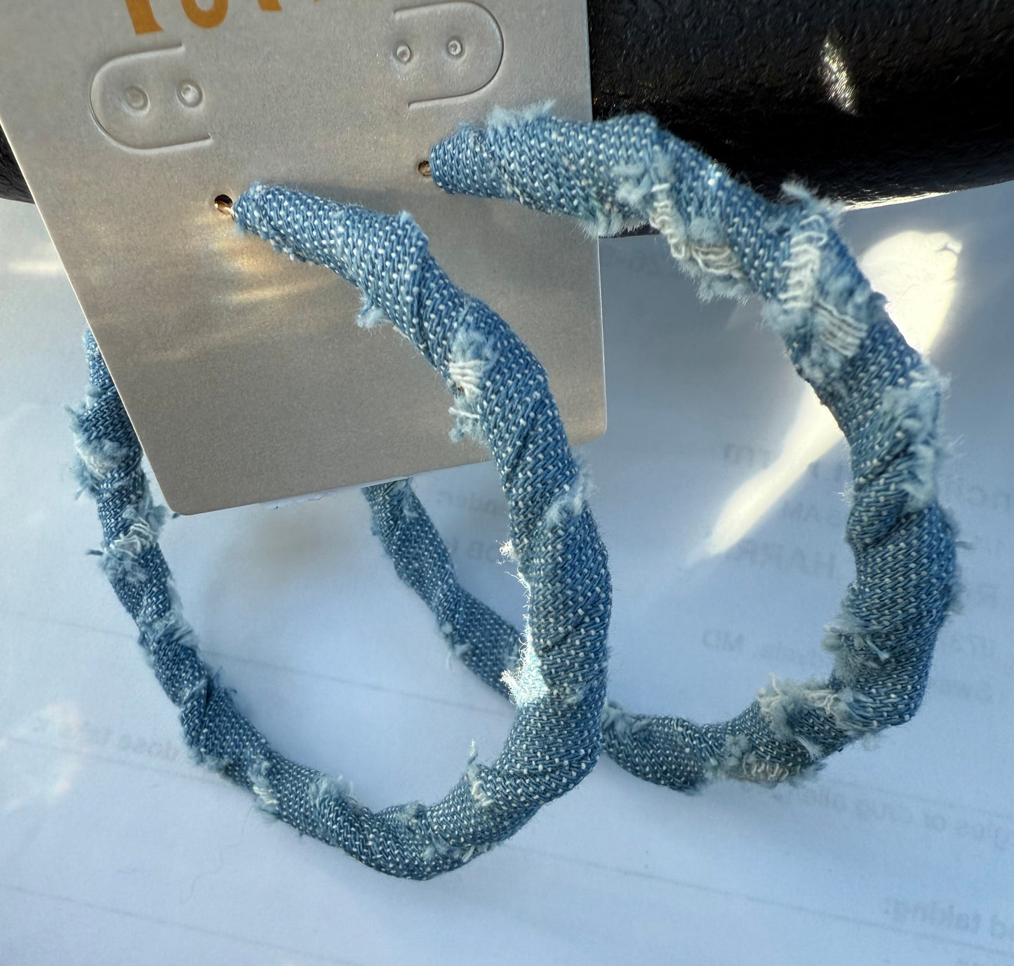 Denim Circle  Earring