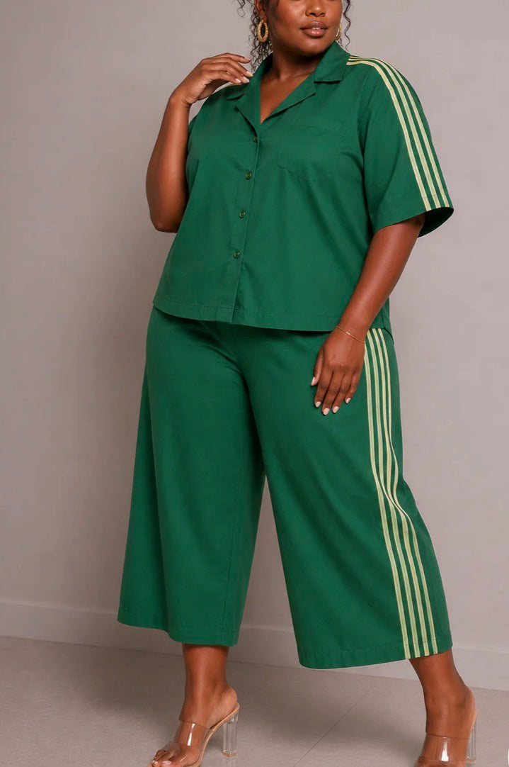 Side Stripe Shirt & Short Set