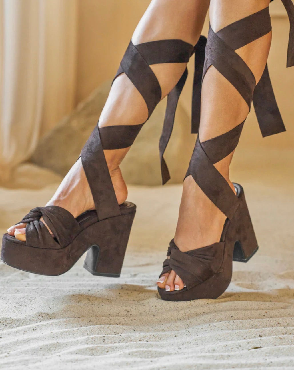 White Platform Strap Heel A