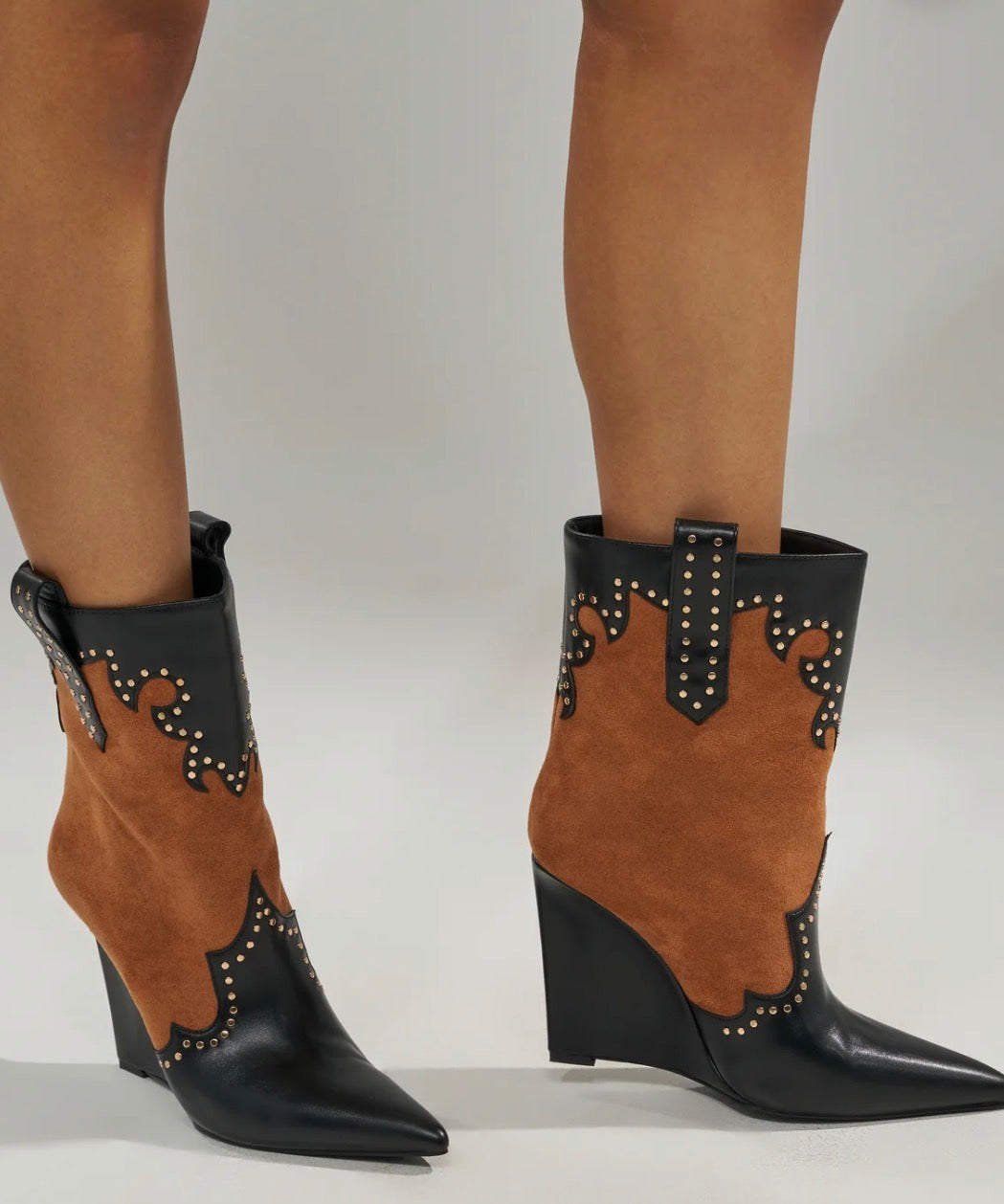 Wedge Heel Wester Style Bootie