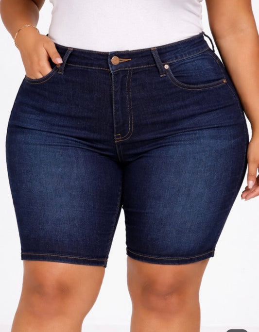 Plus Size Denim Jeans Women Bermuda Short Pants Stretch