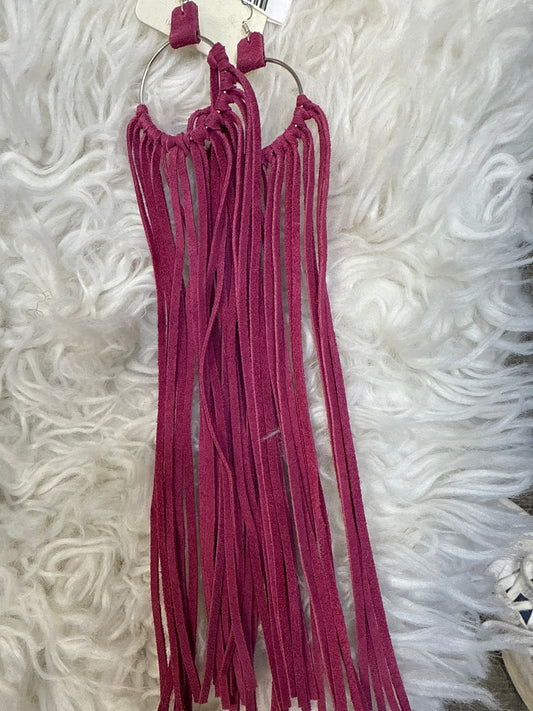 Long Western Tassel Earring Brown