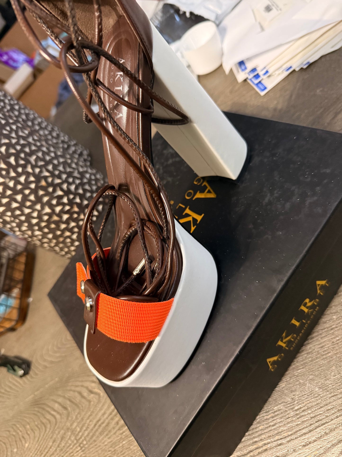 Brown White Orange Platform A 9