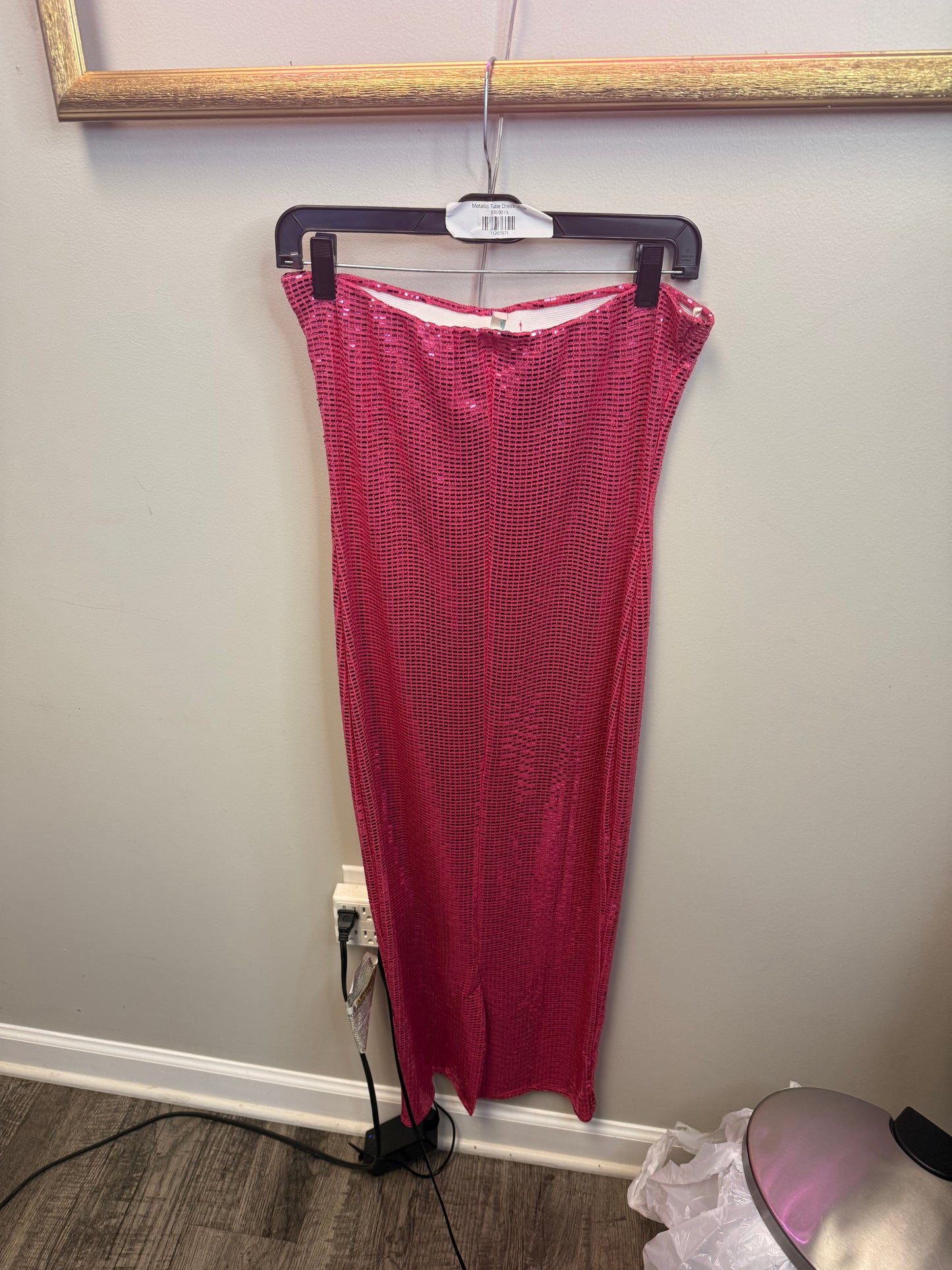 Metallic Tube Dress -Pink 1