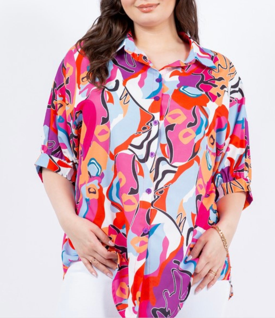 Plus Size Graphic Print Fashion Shirt