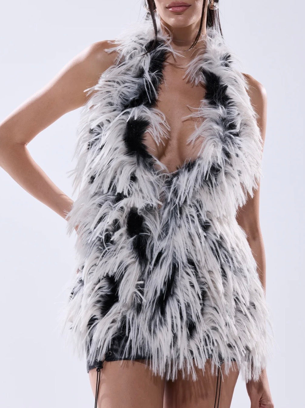 Fur Top Black/White