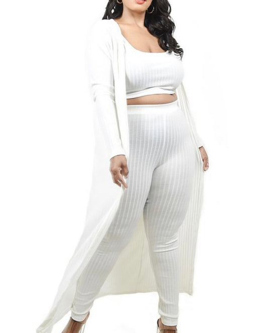 Plus Knitted Cardigan Ivory
