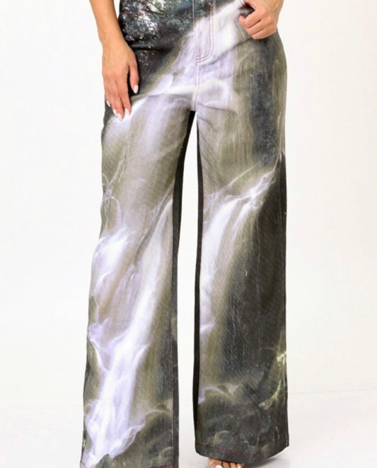 Y2k Unique Graffiti Denim Baggy Jeans