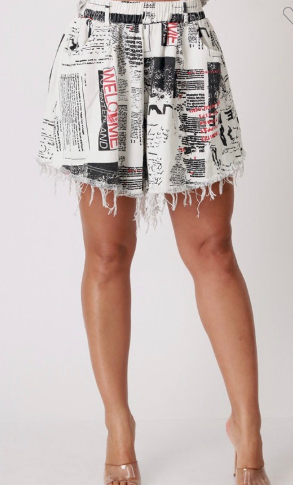 Newspaper Print Shorts