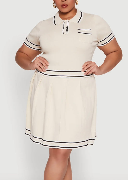 Plus  Skirt Set Beige 3x