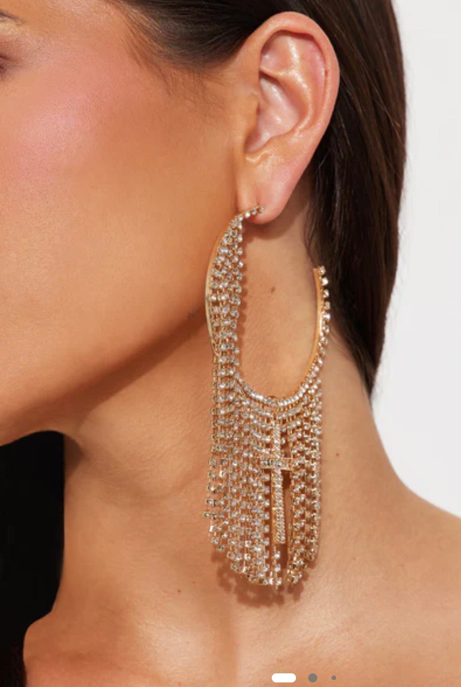 Faith Fringe Hoop Earrings - Gold