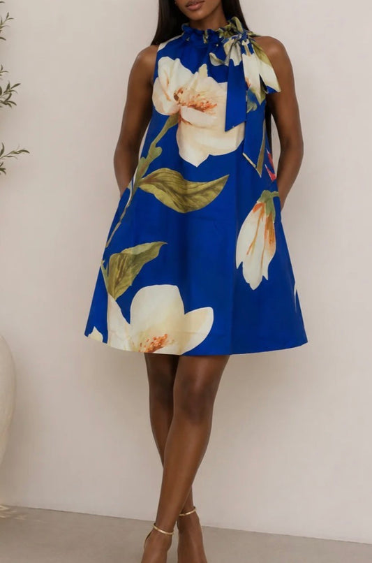 PRINTED SLEEVELESS DRESS