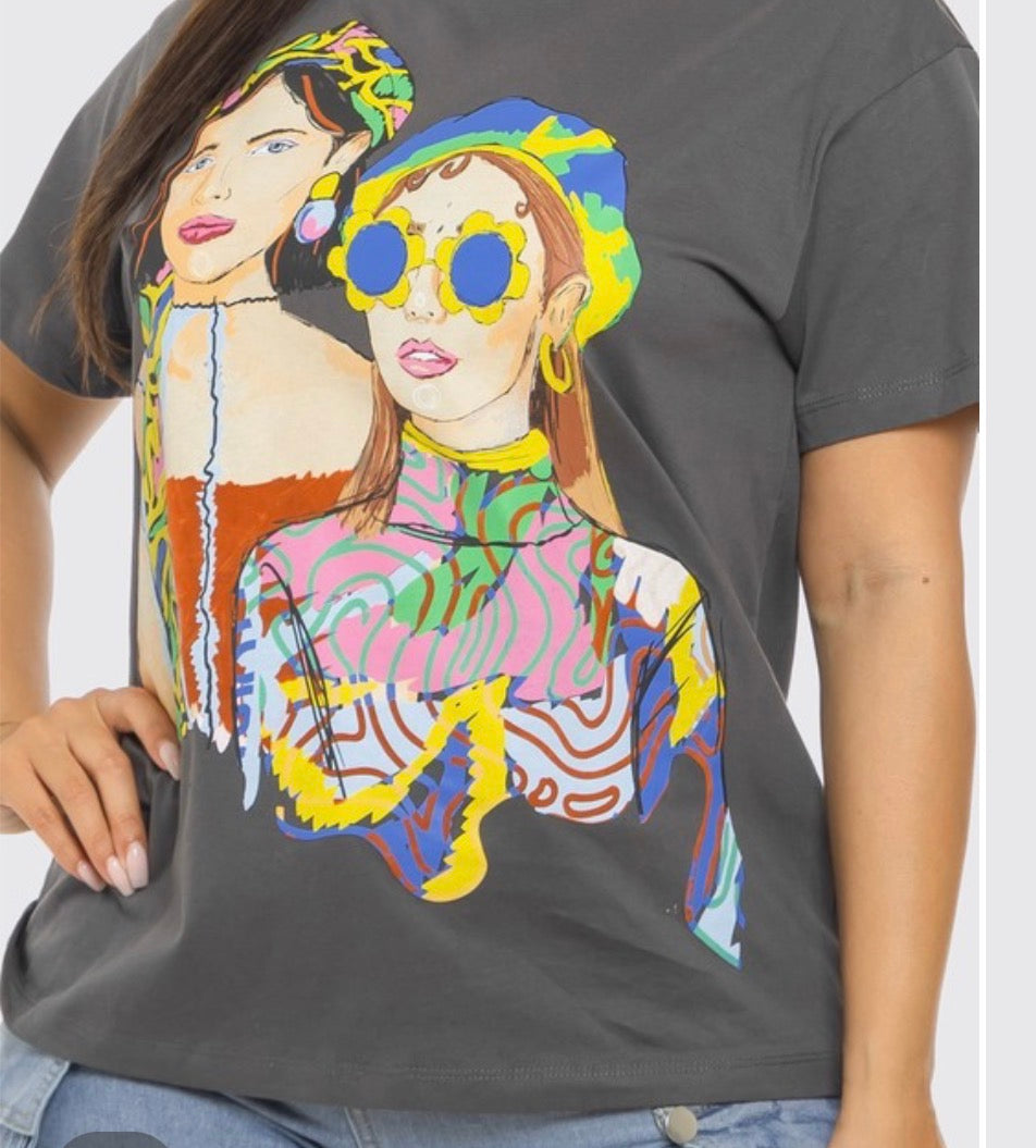 Short Sleeve Printed Top