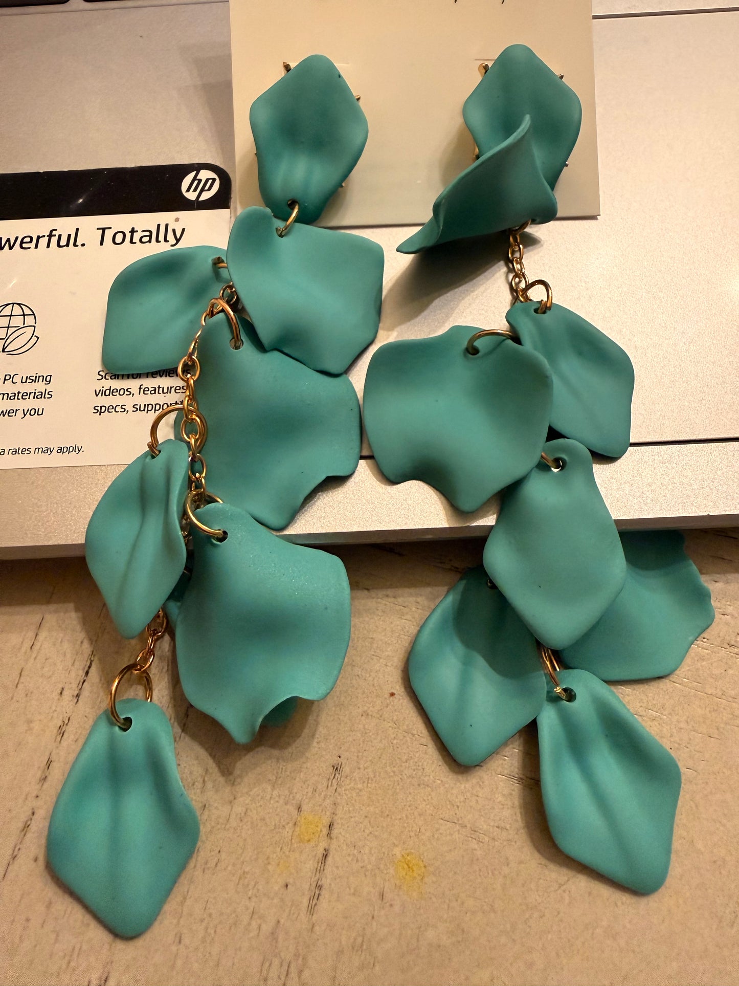 Long Leaf Gold/Color Earring