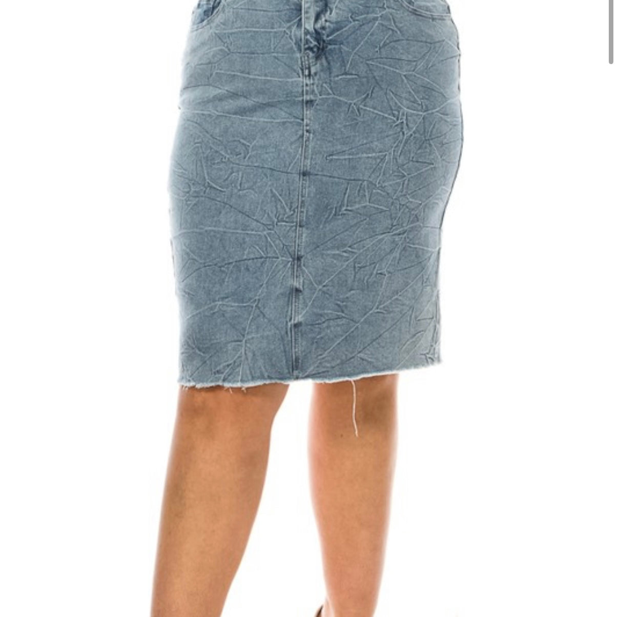 Denim Skirt Plus Size Pencil Tied Wash Light