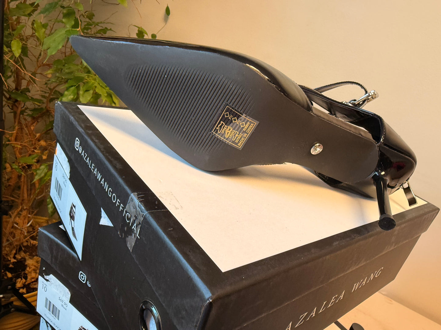 Black Paten Leather Heel 10