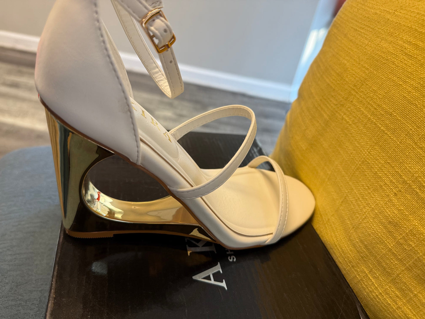White Wedge Sandal  A