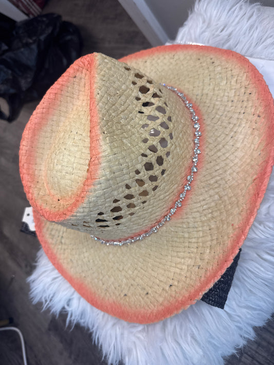 Cowboy Style Hat Pink Bling Band