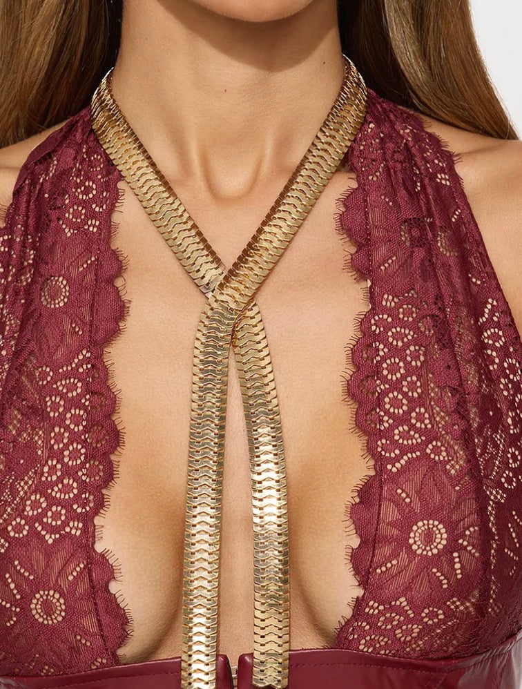 Zip Lariat Necklace - Gold