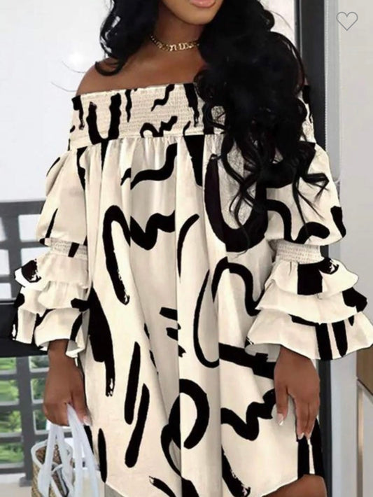 Stylish Sundress With Ruffle Sleeves