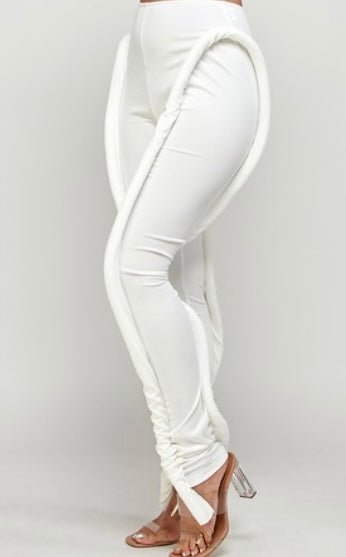 3d Detail Leggings Pants  White