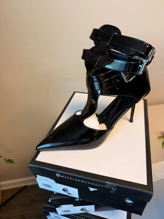 Black Paten Leather Heel 10