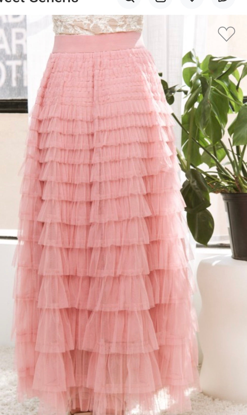 Plus Cascading Tulle Mesh Tiered Skirt