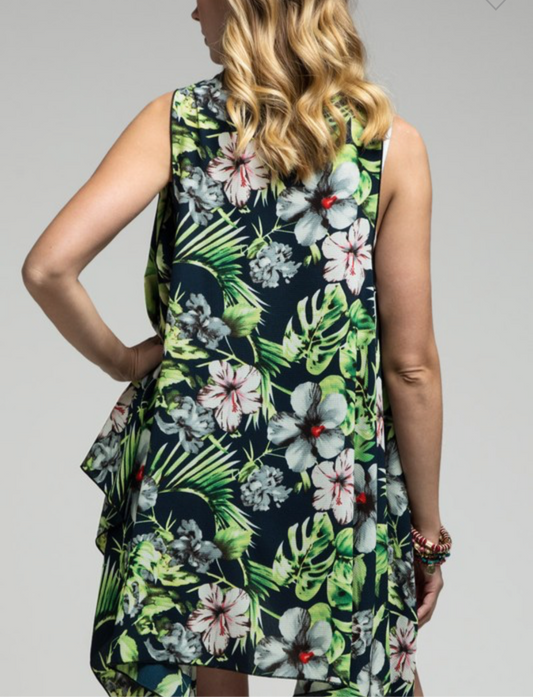 Floral And Tropical Vest/Duster