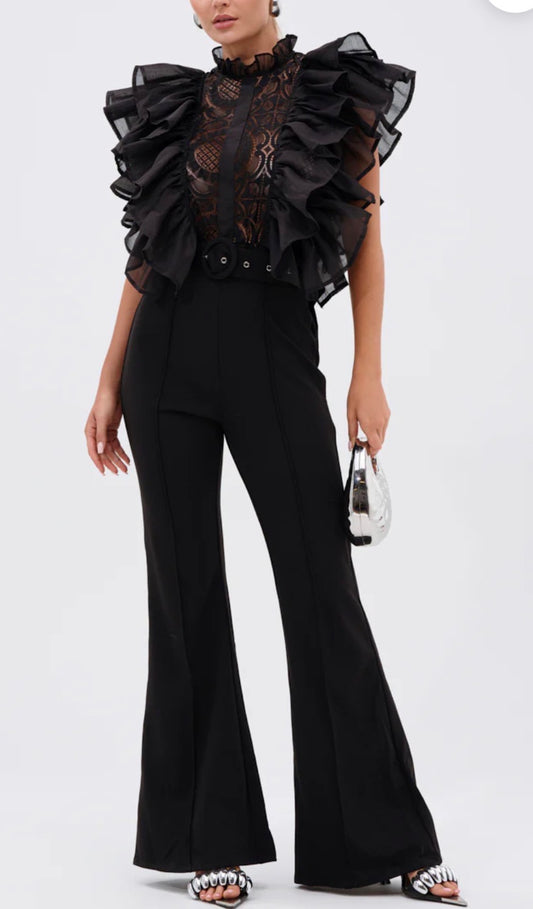 Black Jumpsuit  A With Belt