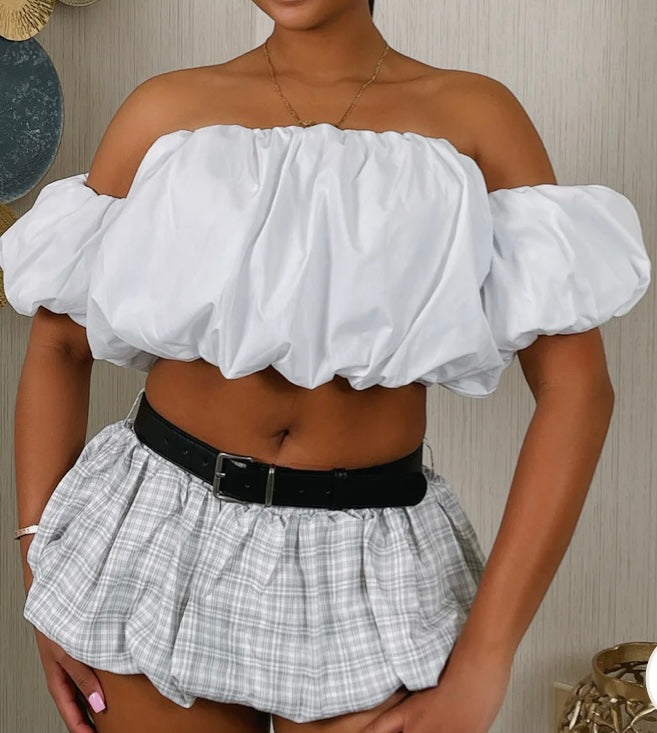 Off The Shoulder Crop Top Yellow