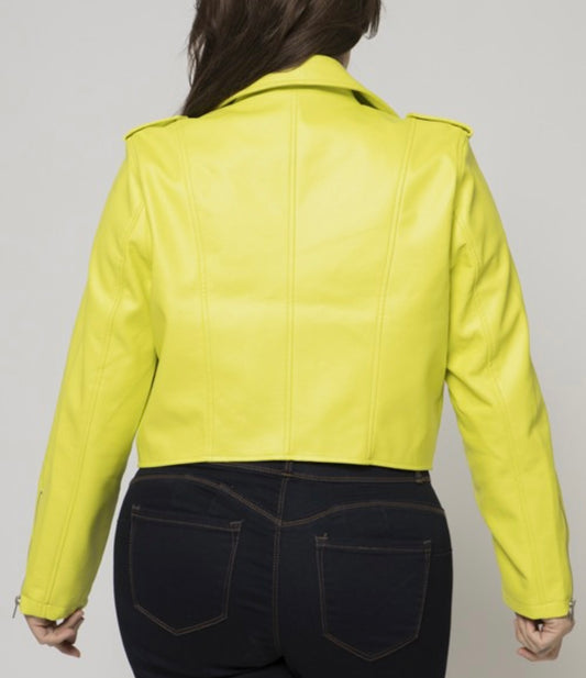 Plus Size Pu Leather Moto Jacket Red