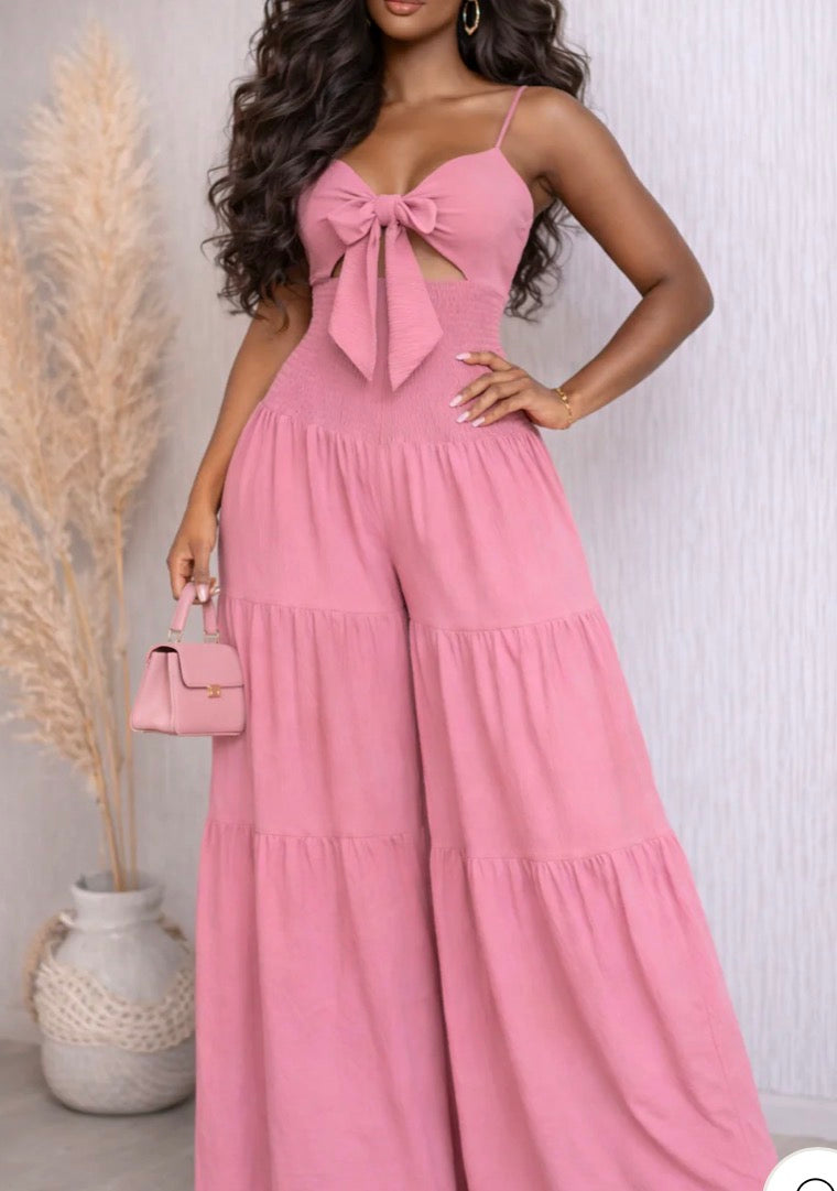 CAMI STRAP FRONT TIE JUMPSUIT
