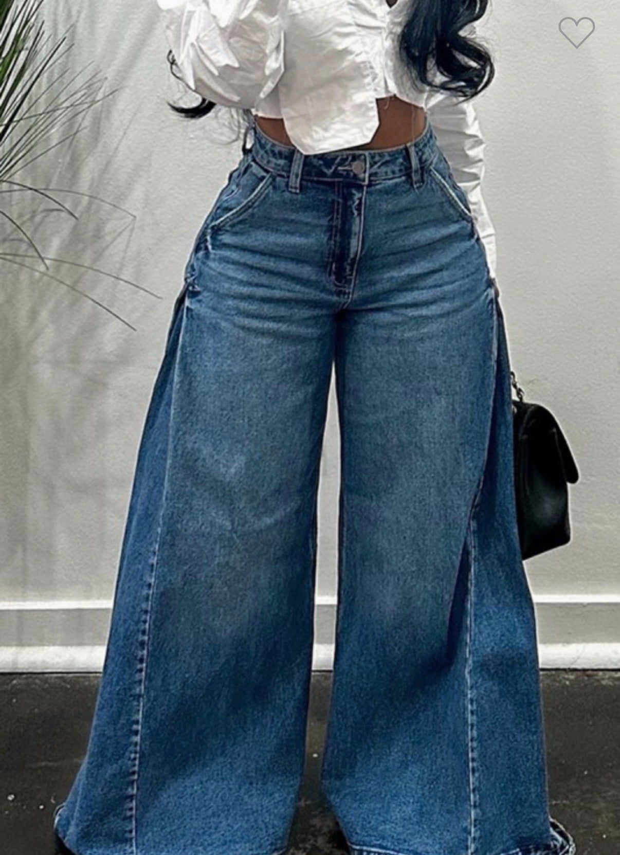 High-waist Wide Leg Denim Jeans