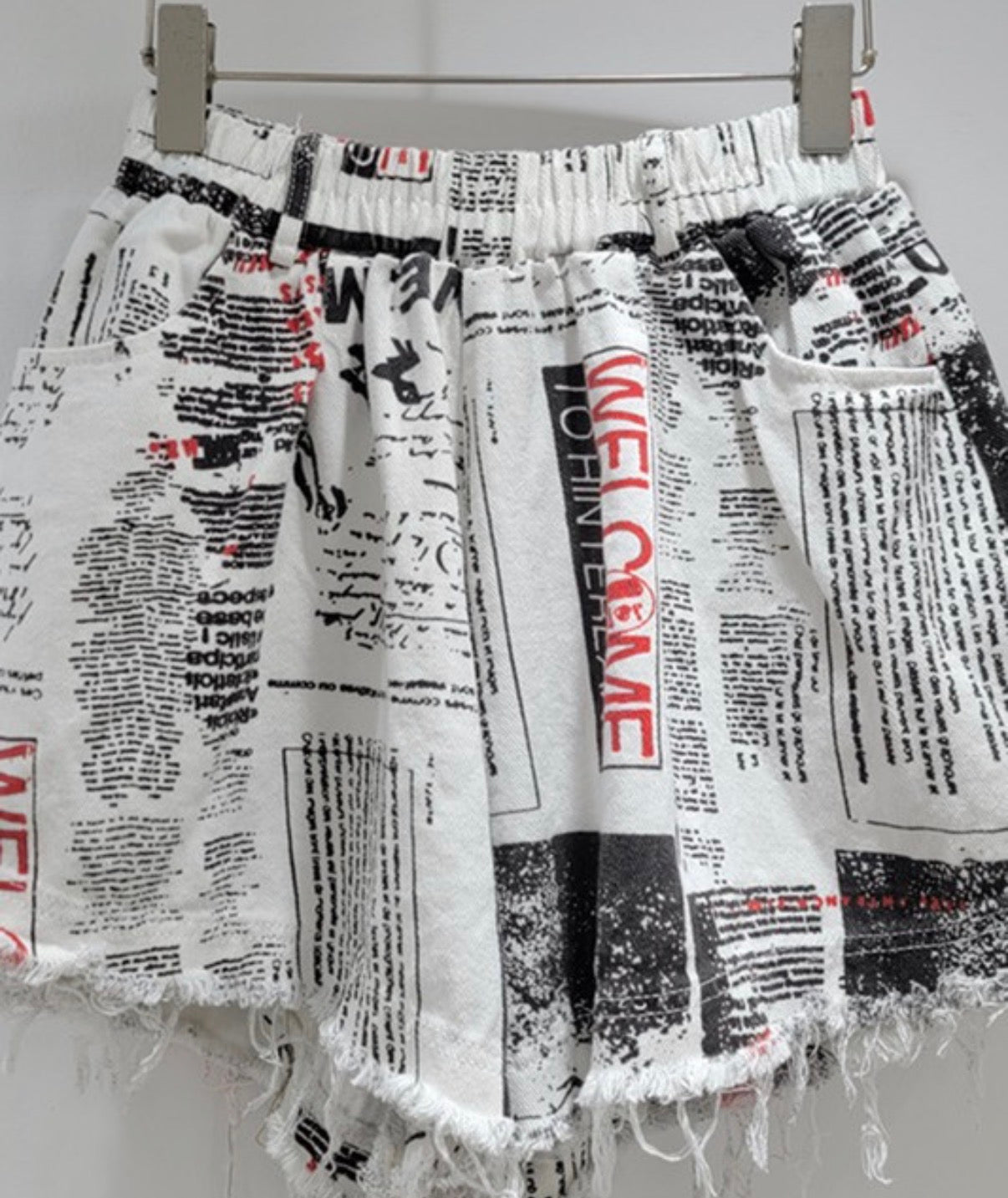Newspaper Print Shorts