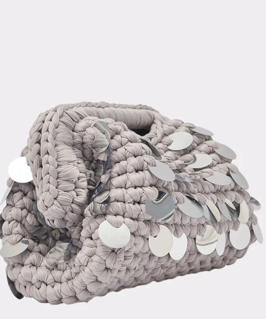 Gray Crochet Purse A 30