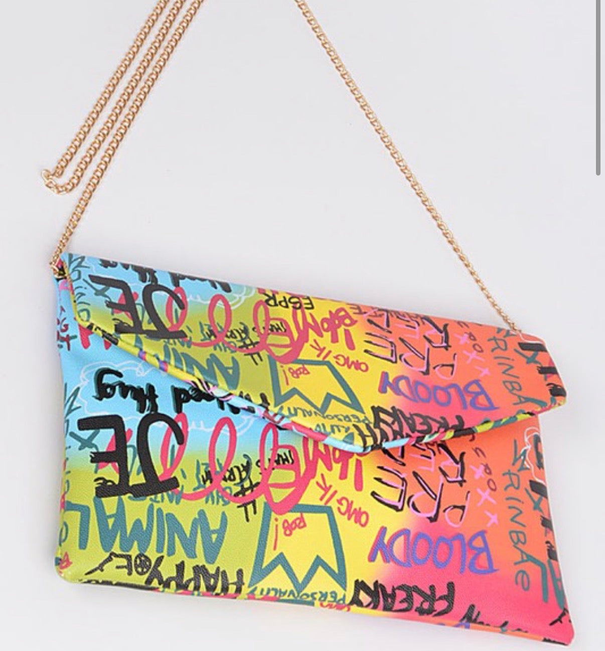 Multi Letter Cross Chain Body Clutch