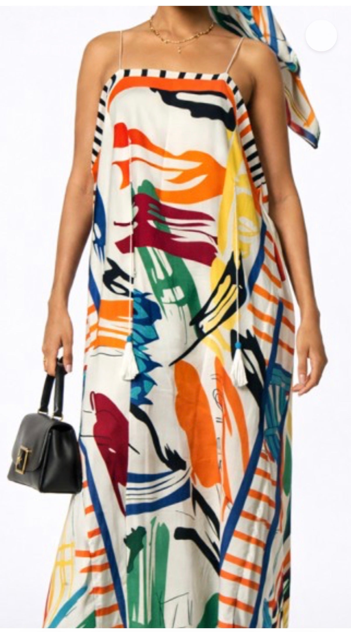 Cololful Patterned Dress And A Matching Headscarf