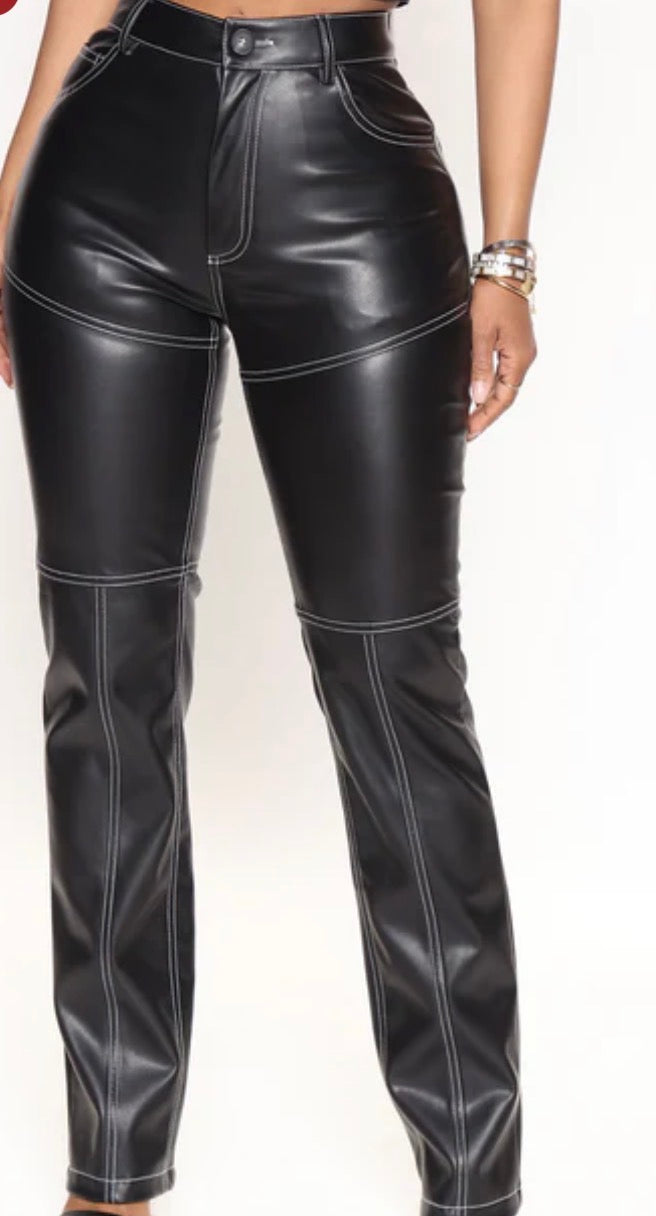 Andrea Faux Leather Pant - Black 3x