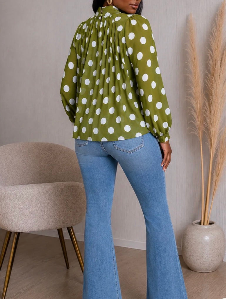 POLKADOT CHIFFON BLOUSE