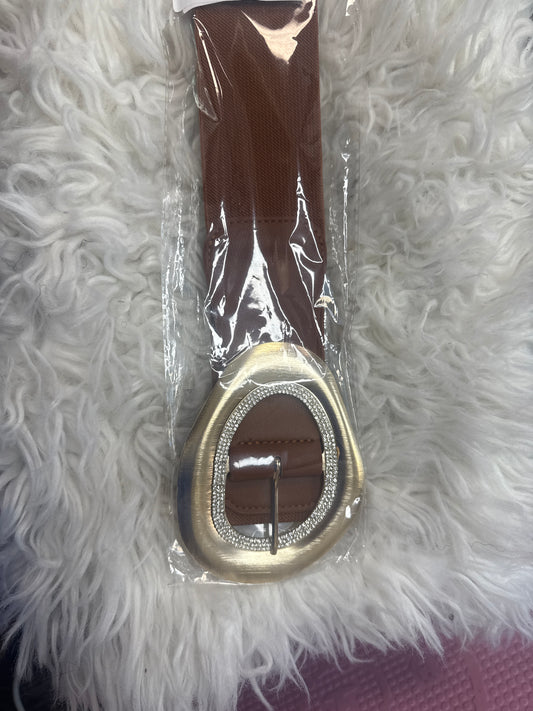 Stretch  Belt With Gold Buckle