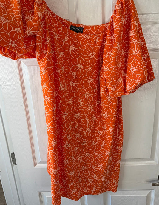 3x Orange off The Shoulder Dress
