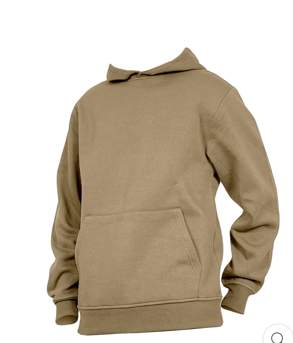 Solid Pullover Fleece Hoody