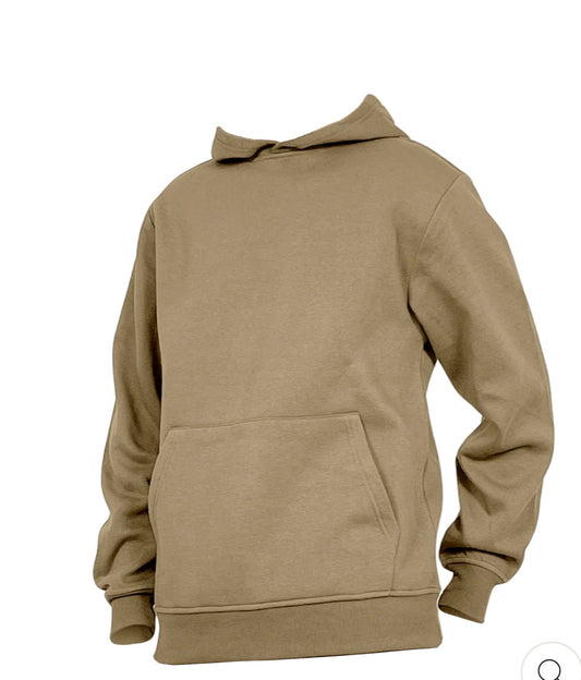 Solid Pullover Fleece Hoody