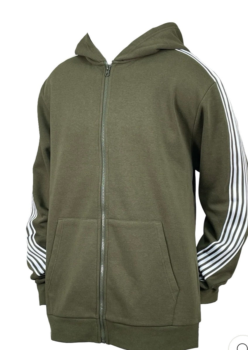 Fleece Striped Baggy Pants Set