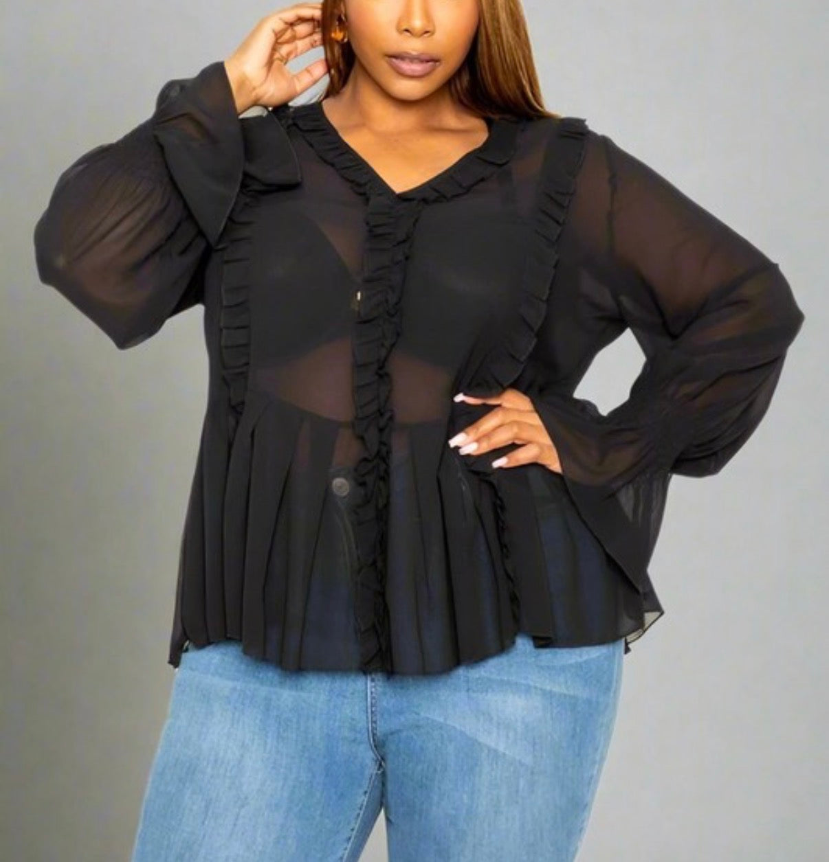 Ruffle Babydoll Blouse
