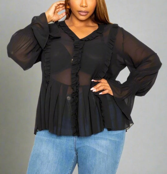 Ruffle Babydoll Blouse