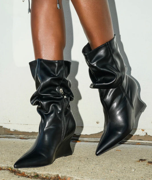 Black Wedge Bootie 7