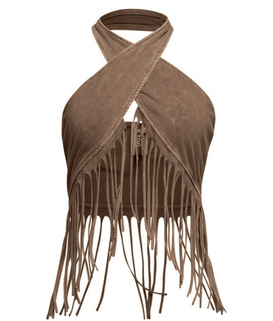 Fringe Halter Top