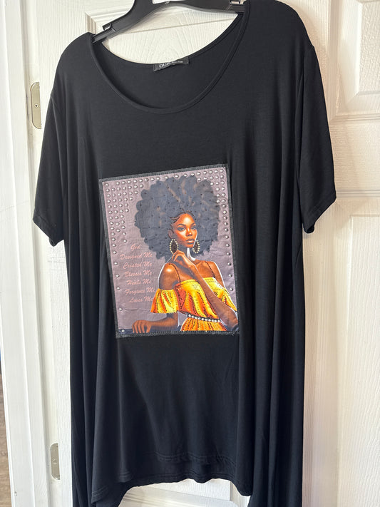 Bling Graphic Tee Plus One Size Gold