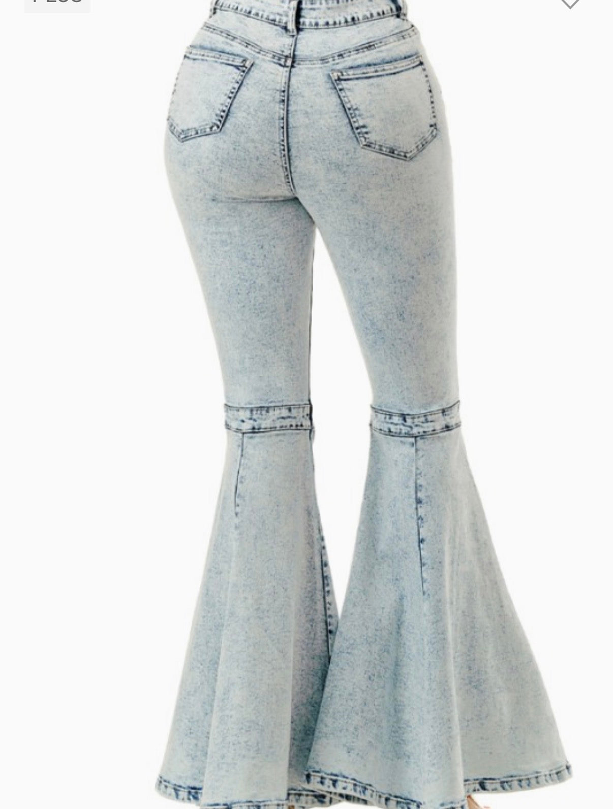 Plus Acid Denim Flare Pants